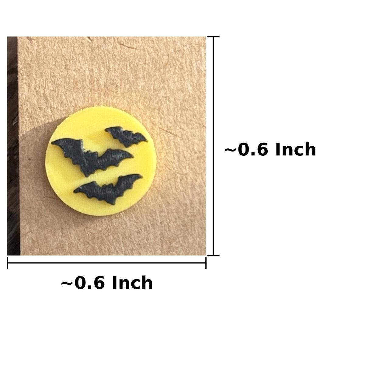 Full Moon Bat Stud Earrings