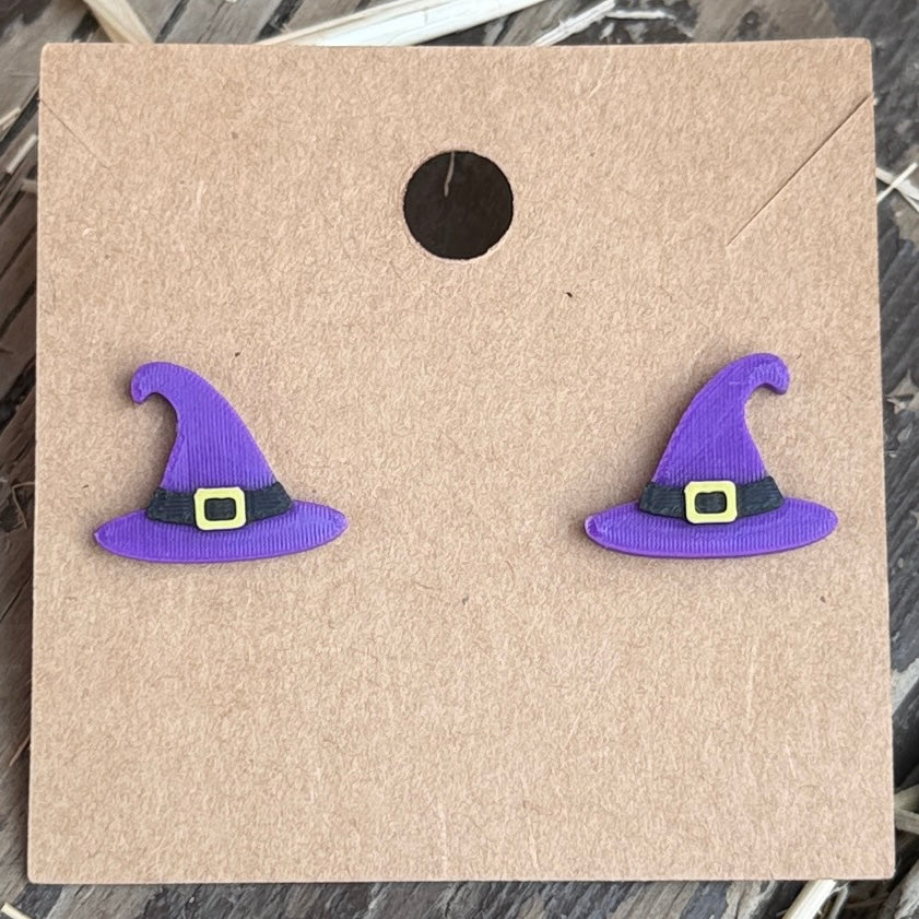 Witch Hat Stud Earrings close-up