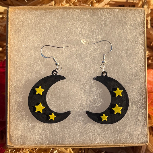 Starry Moon Hook Earrings